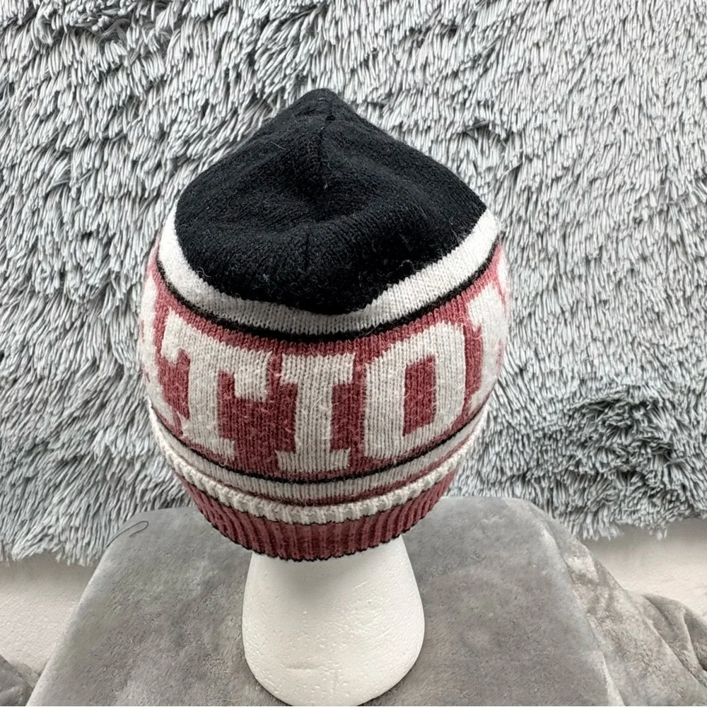Pink Victorias Secret Beanie Stocking Cap One Size Pink Nation Knit Pink White